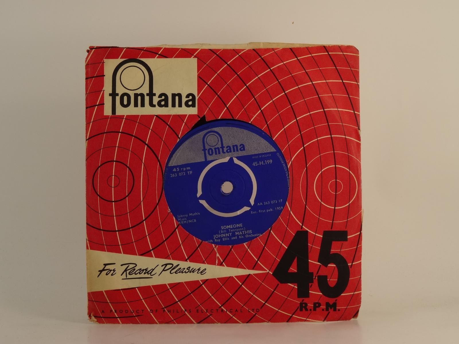 JOHNNY MATHIS SOMEONE (82) 2 Track 7" Single including Company Sleeve FONTANA
