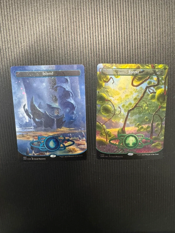 coppia carte magic Forest (holo) e Island (holo) inglesi