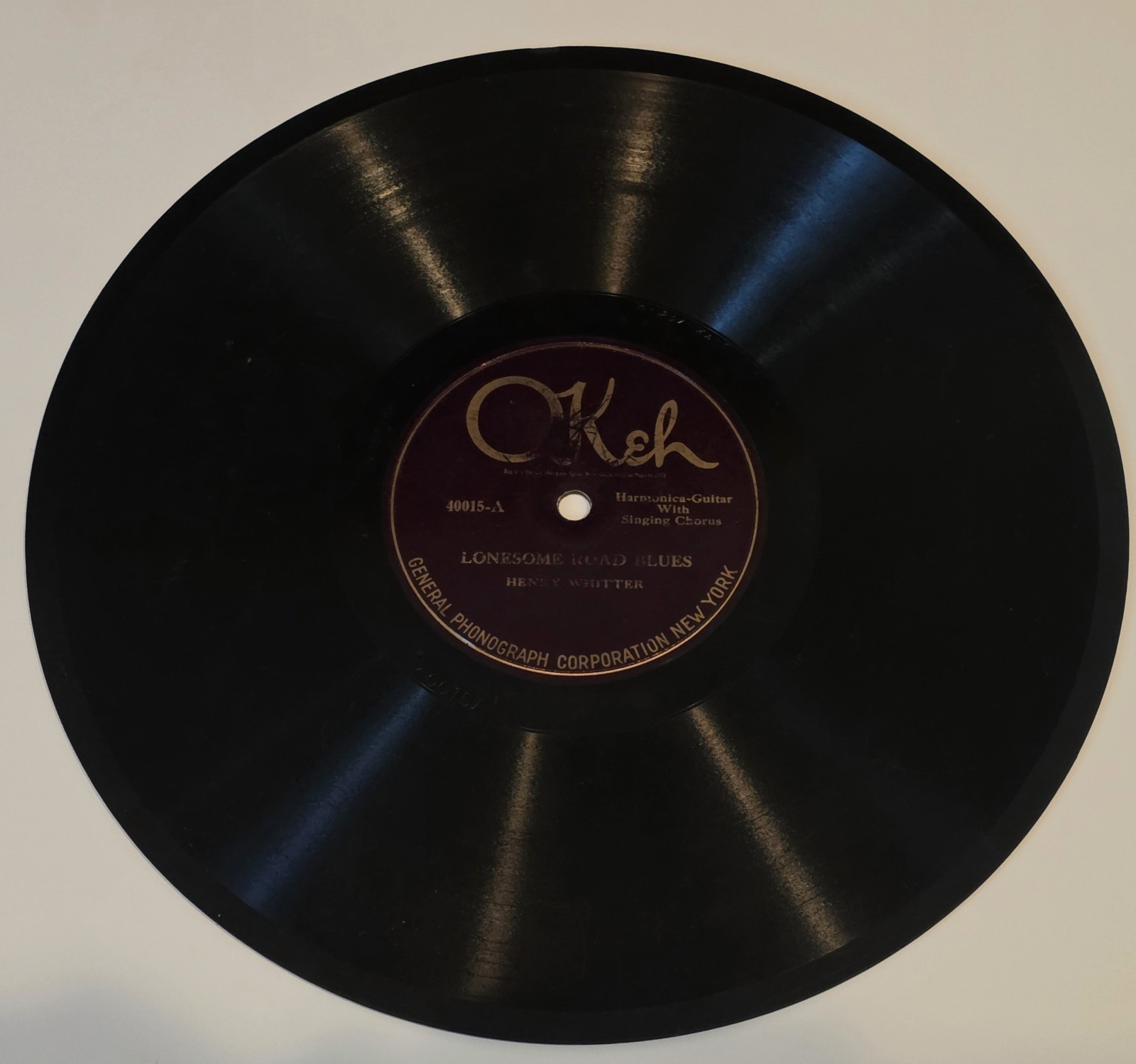 Henry Whitter Lonesome Road Blues Wreck Southern Old 78 rpm Okeh Records 40015