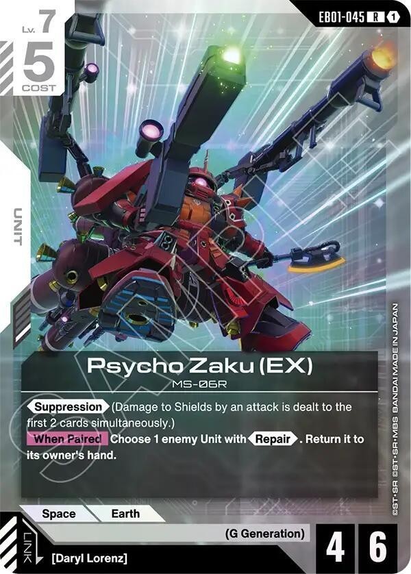 Psycho Zaku (EX) Foil - EB01-045 NM - Gundam TCG Card Game
