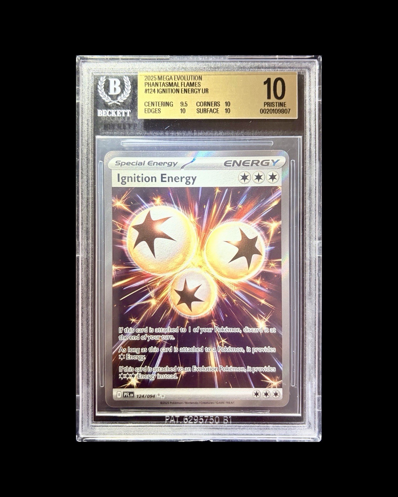 Pokemon PFL 124/094 - Energia Accensione Fiamme Fantastiche - BGS 10 Pristine, Pop 1