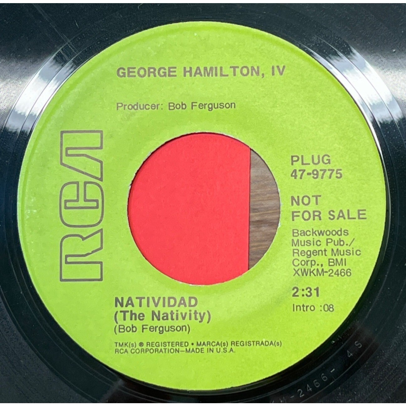 George Hamilton IV Natividad (The Nativity) / Little Grave 45 Country Promo RCA