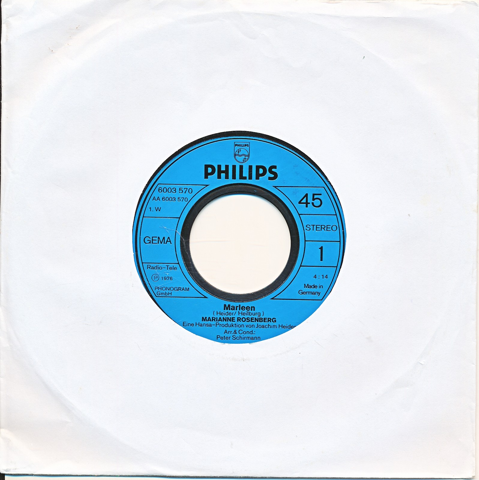 Marleen - Marianne Rosenberg - Single 7" Vinyl 258/23