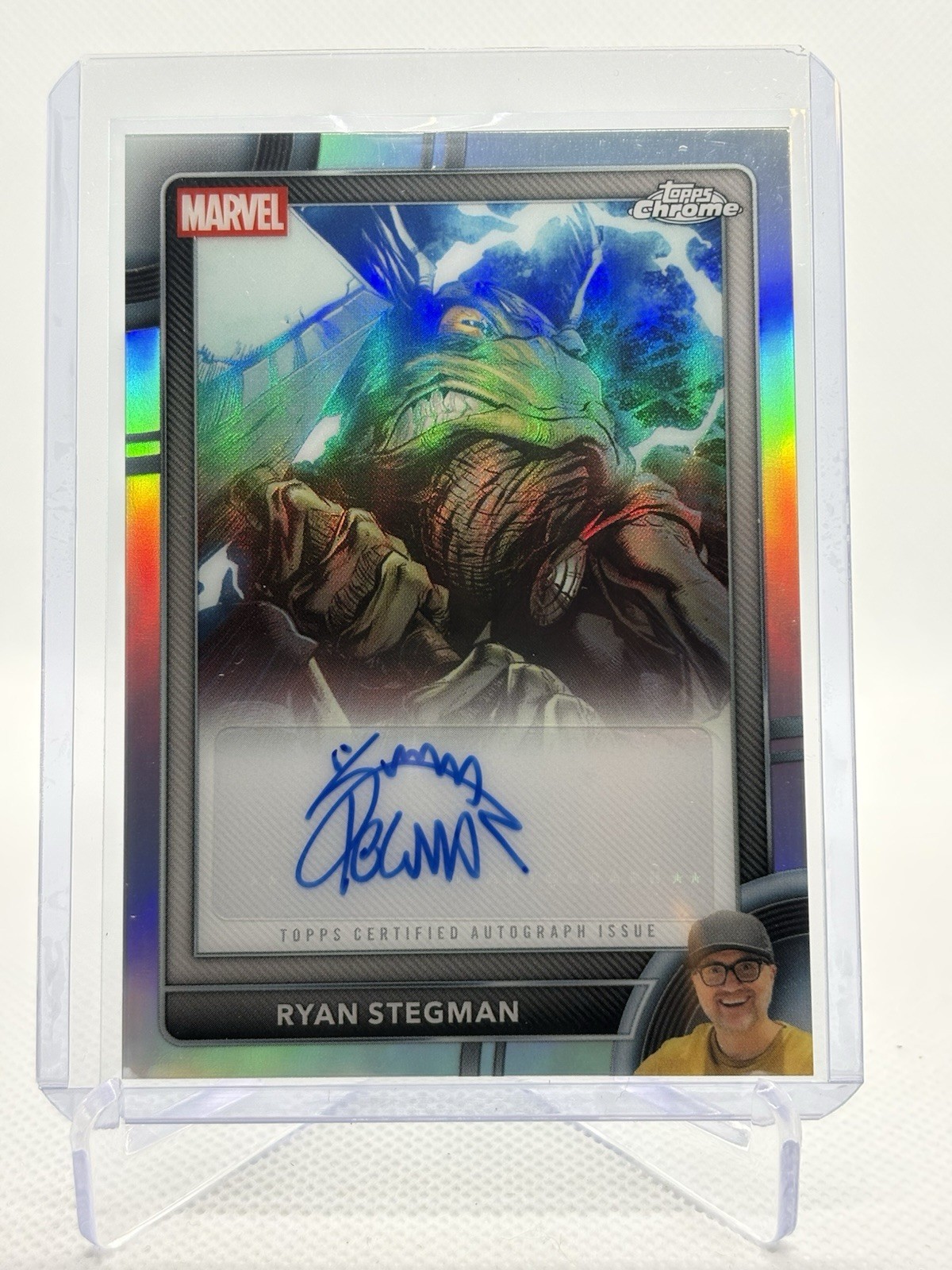 Topps Chrome Marvel Ryan Stegman Artist Auto AA-RS Throg Thor #18 Variant Auto