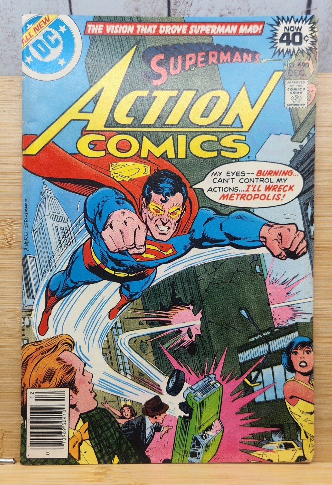 Pubblicità Action Comics #490 DC 1978 età del bronzo Superman Curt Swan Battlestar Galactica