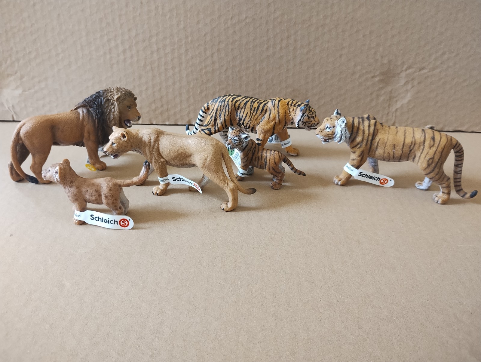 Schleich Job lotto grandi gatti, leone, cuccioli di tigre x6 ritirati nuovi con etichette