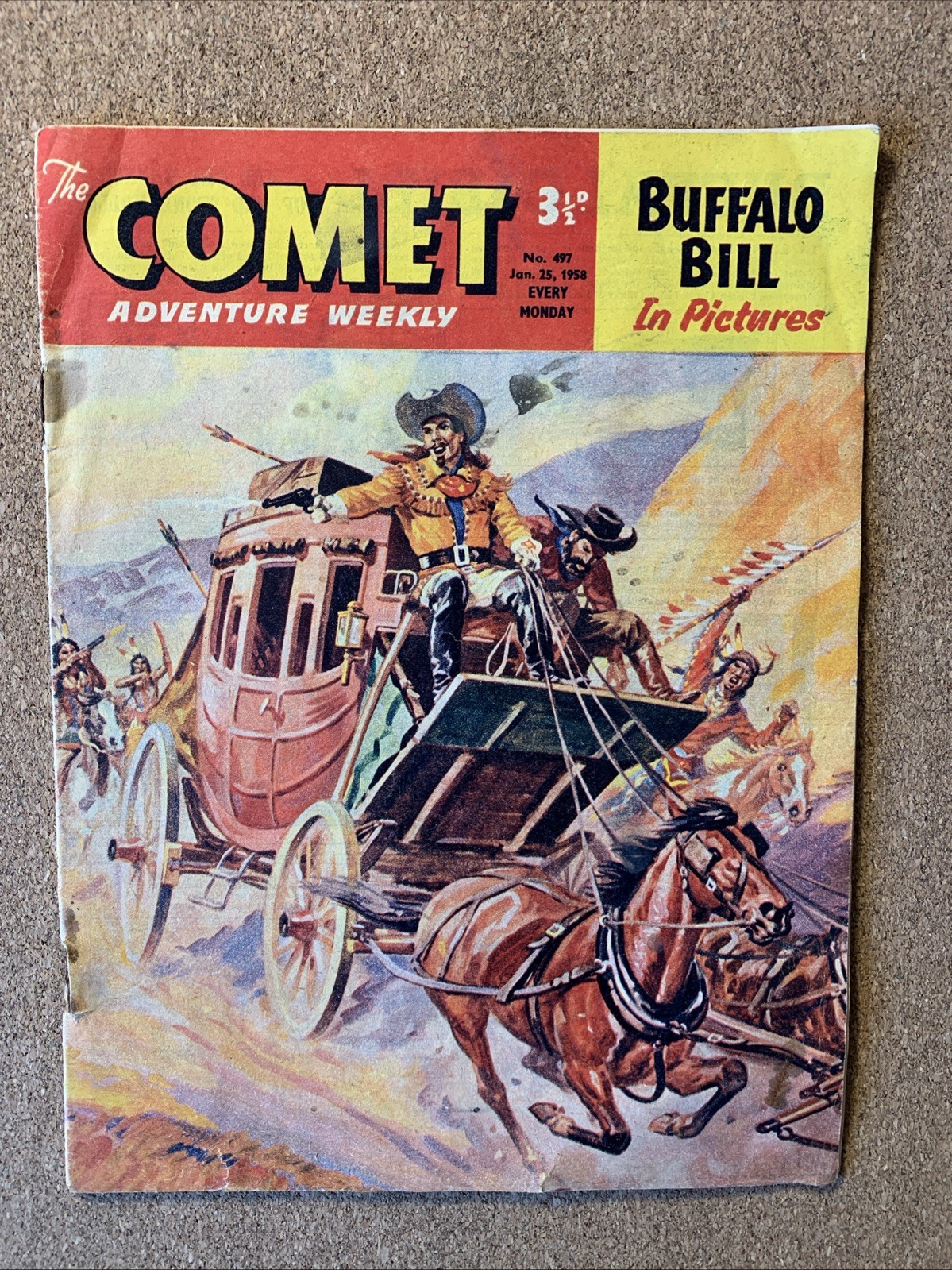 Comet Adventure Weekly #497, 25th January 1958 Fair to Good Cond. Western cover