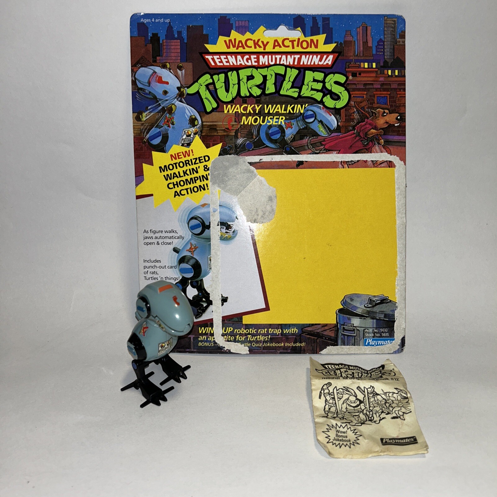 Mouser Teenage Mutant Ninja Turtle TMNT 1989 cartolina d'epoca e quiz jokebook