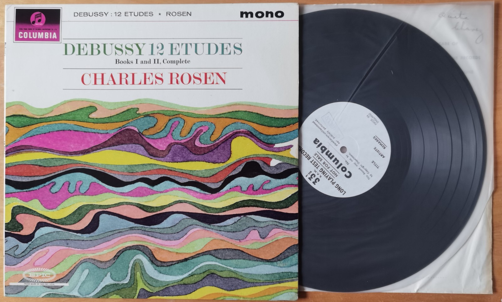 Stereo Test Pressing Audiophile Columbia SAX 2492 Charles Rosen Debussy Etude UK