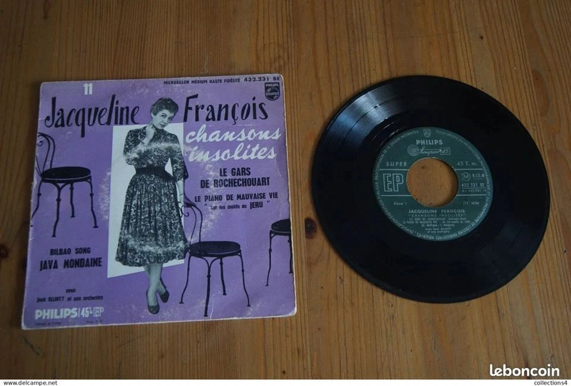 Jacqueline francois chansons insolites rare ep 1958 boris vian 3 titres valeur+