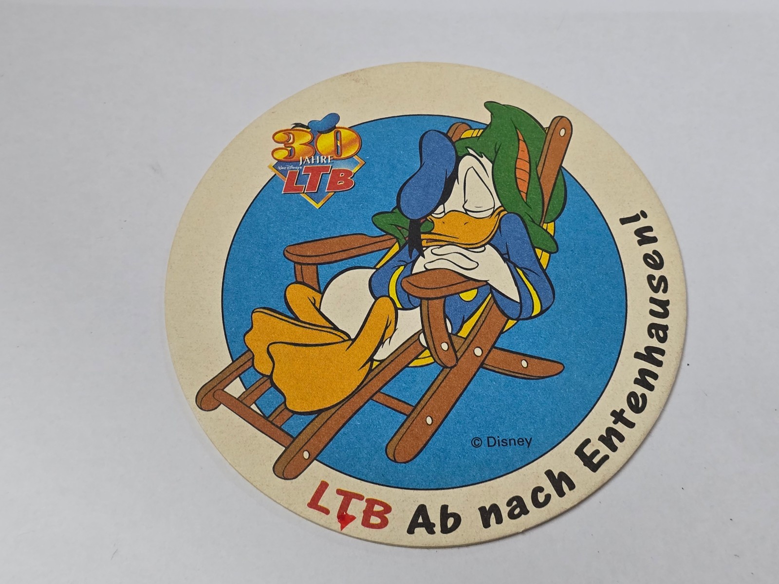 Disney Paperino LTB 30 anni 1997 sottobicchiere birra sottobicchieri cartone da collezione 