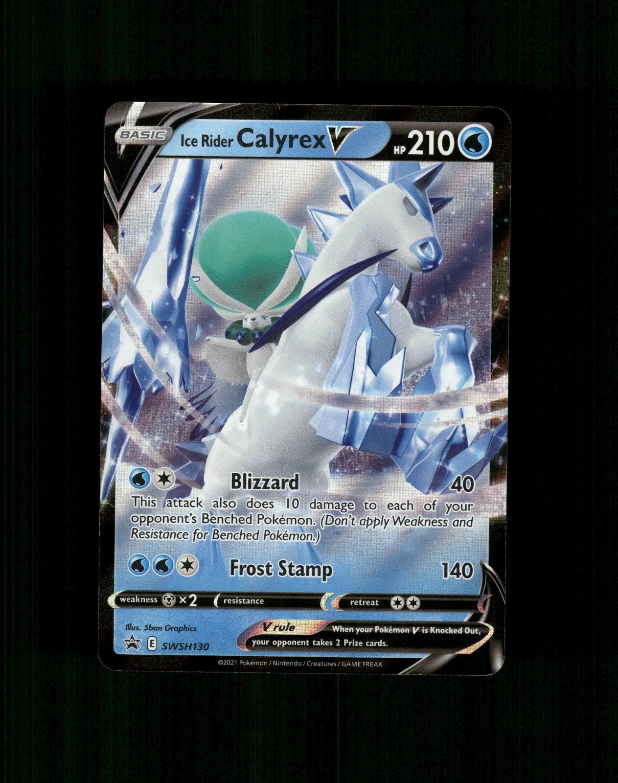 Ice Rider Calyrex V SWSH130 Holo Promo Spada e Scudo Promo Pokemon Near Mint