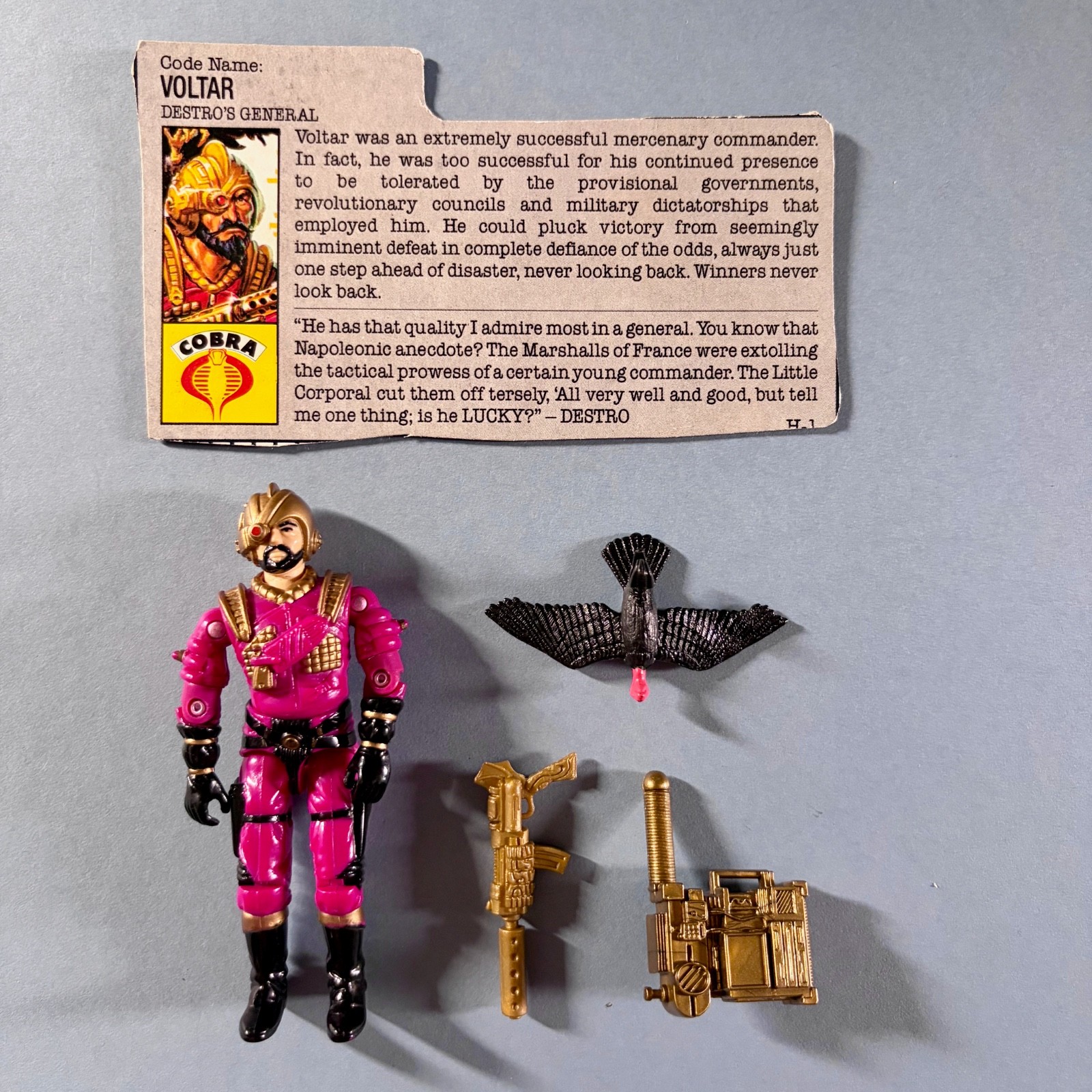 Vintage Action Force G.I. Joe - 1988 - Voltar - Figure with File Card