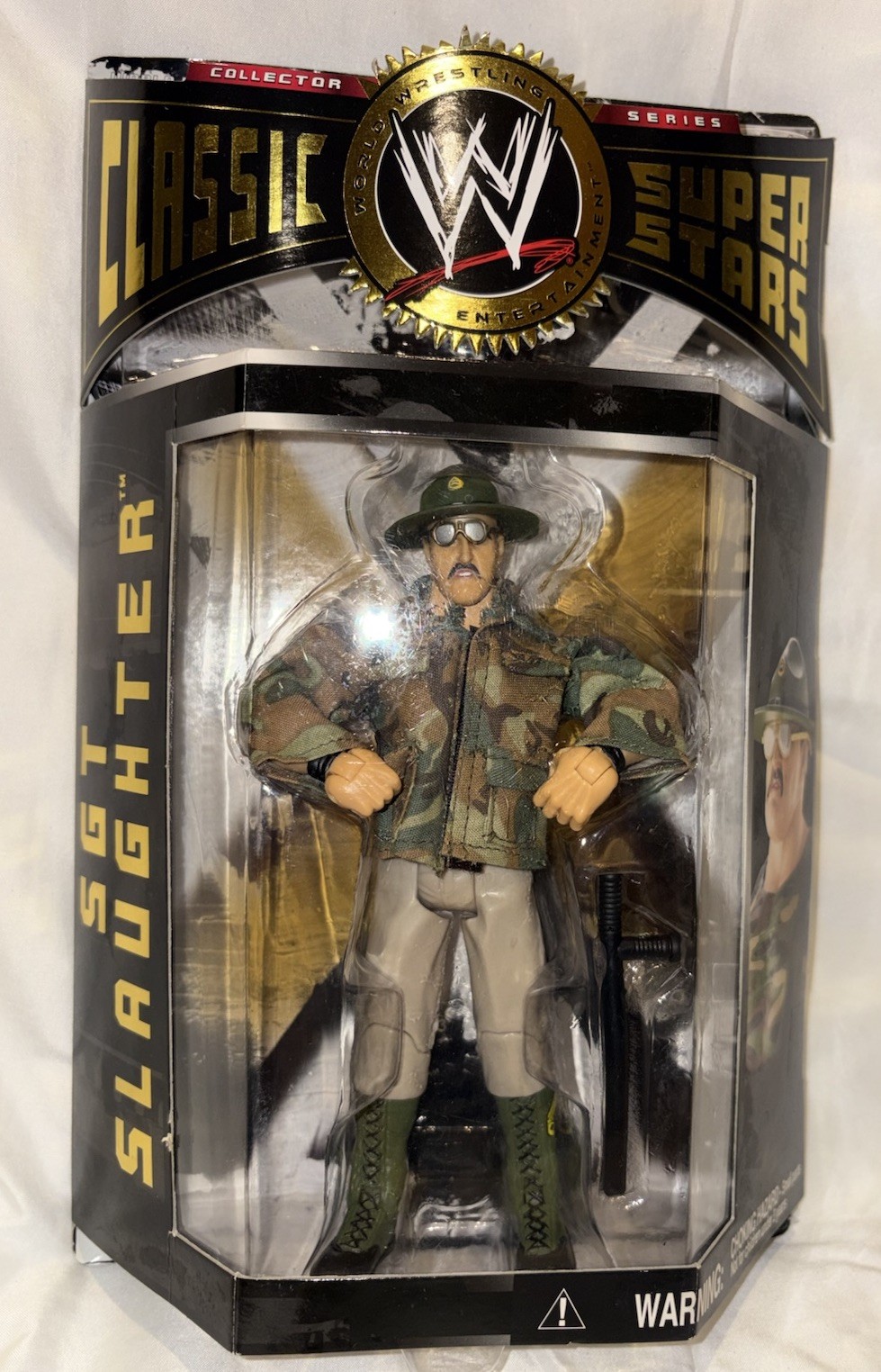 Modellino WWE Classic Superstars Sgt Slaughter Jakks Pacific 2004 NUOVO SIGILLATO
