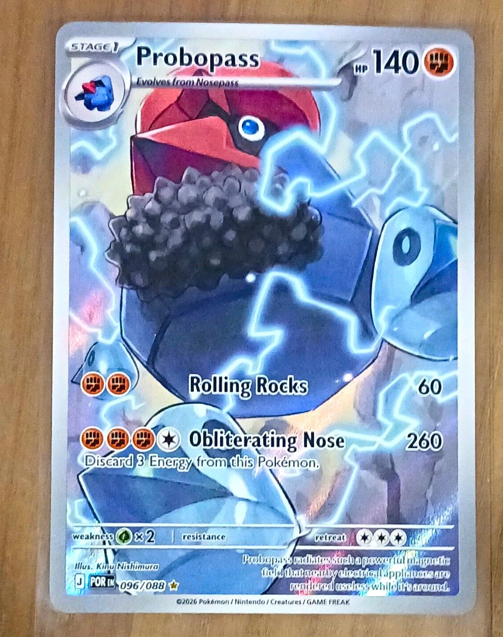 Pokemon TCG Pitch Nero Probopass 096/088 Holo Raro