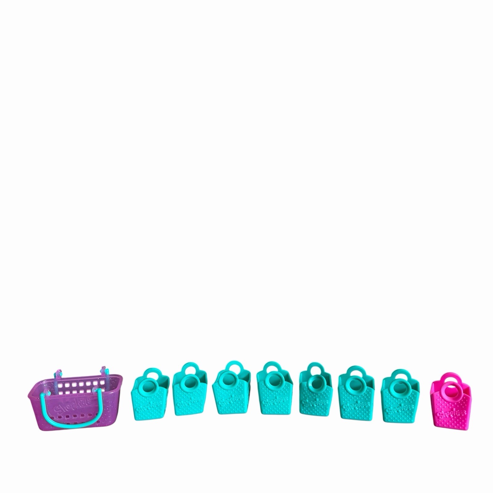Shopkins Shopping Bags Cestino Portaoggetti Rosa Viola Blu Lotto di 9 Alci