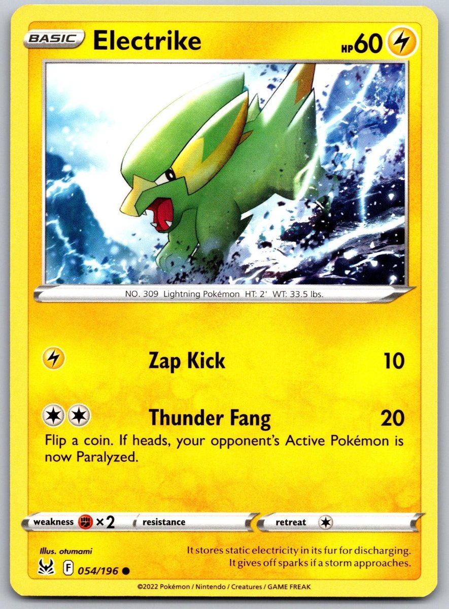 ELECTRIKE 054/196 POKEMON COMUNE ORIGINE PERDUTA QUASI NUOVO