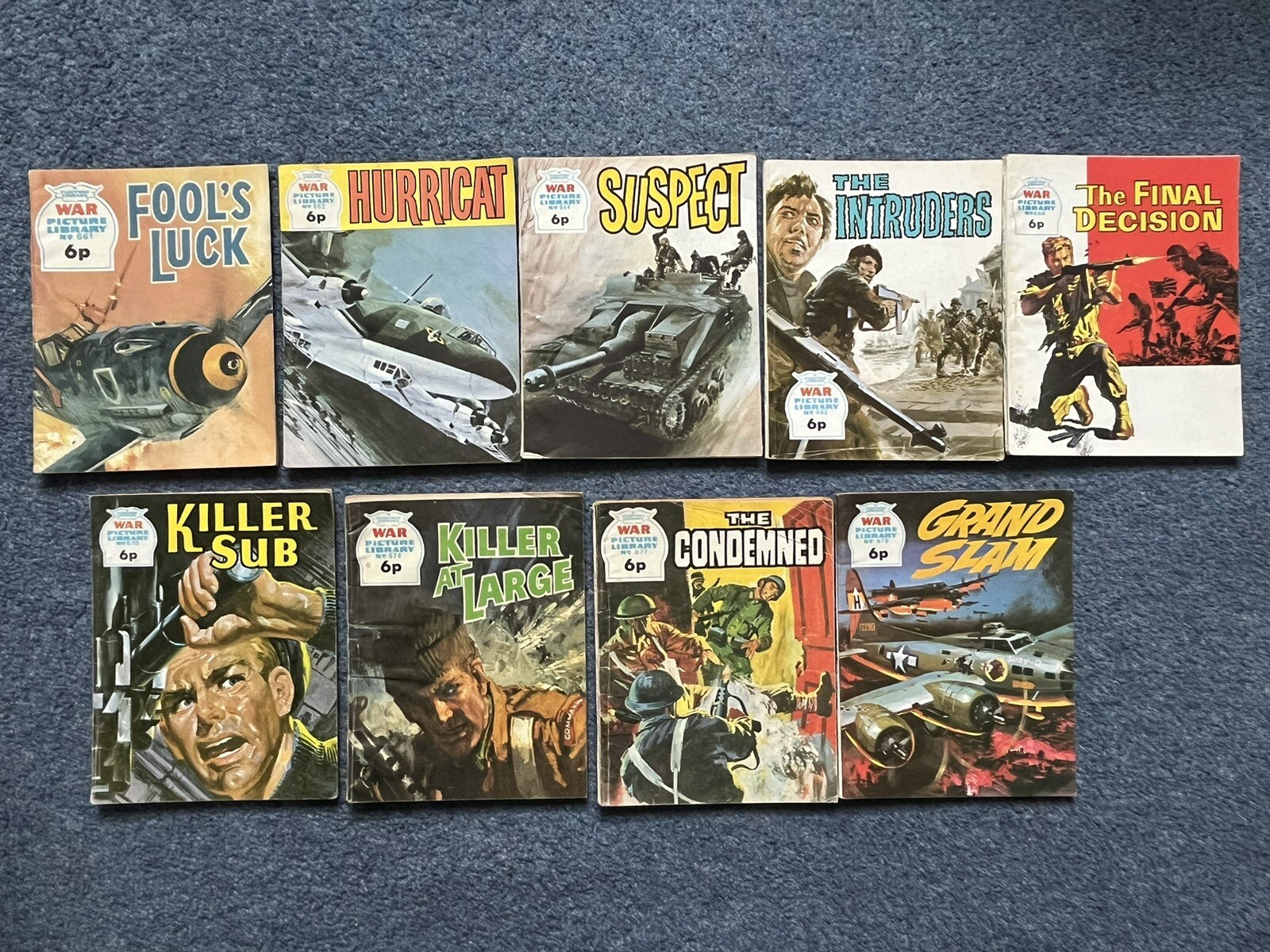 War Picture Library job lot / bundle of 9 comics #'s : 661 - 679