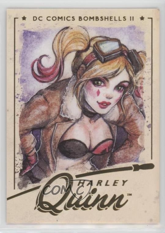 2018 Cryptozoic DC Bombshells Serie II Gold Deco Foil Harley Quinn #02 d8k