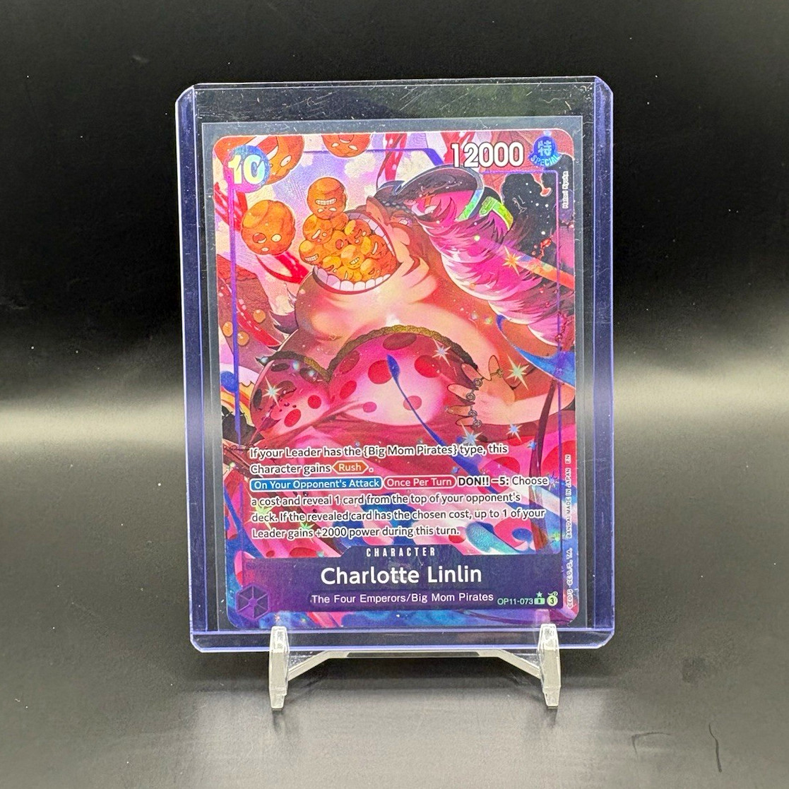 Bandai One Piece TCG Charlotte Linlin OP11-073 personaggio raro Alt Art Holo IT