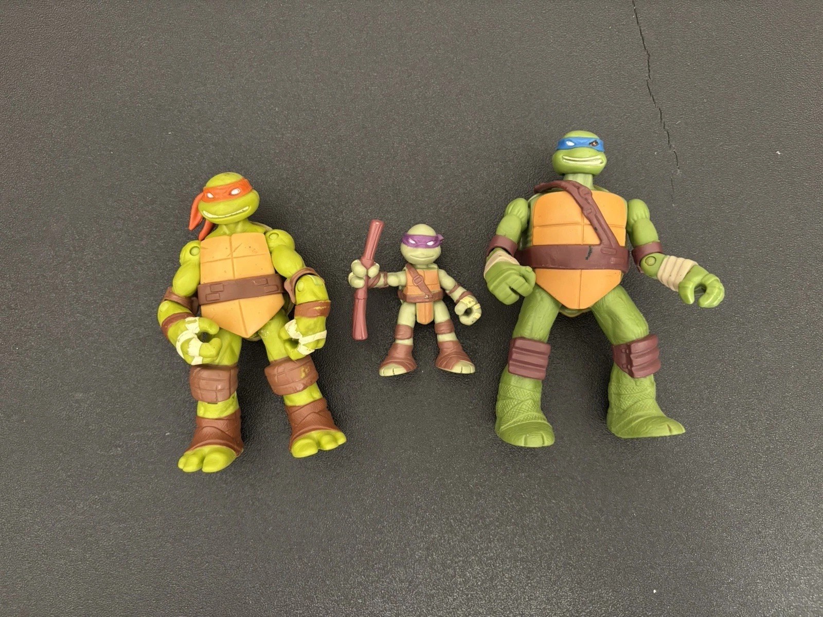 Lotto di 3 giocattoli tartaruga ninja - Leonardo Michelangelo e Donatello