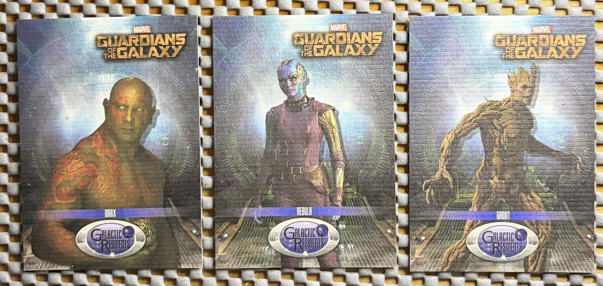 2014 Upper Deck Marvel Guardians of the Galaxy Galactic Residents Groot Dax Nebu
