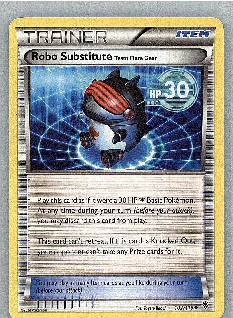 Robo Substitute Team Flare Gear 102/119 Uncommon Phantom Forces Pokemon LP