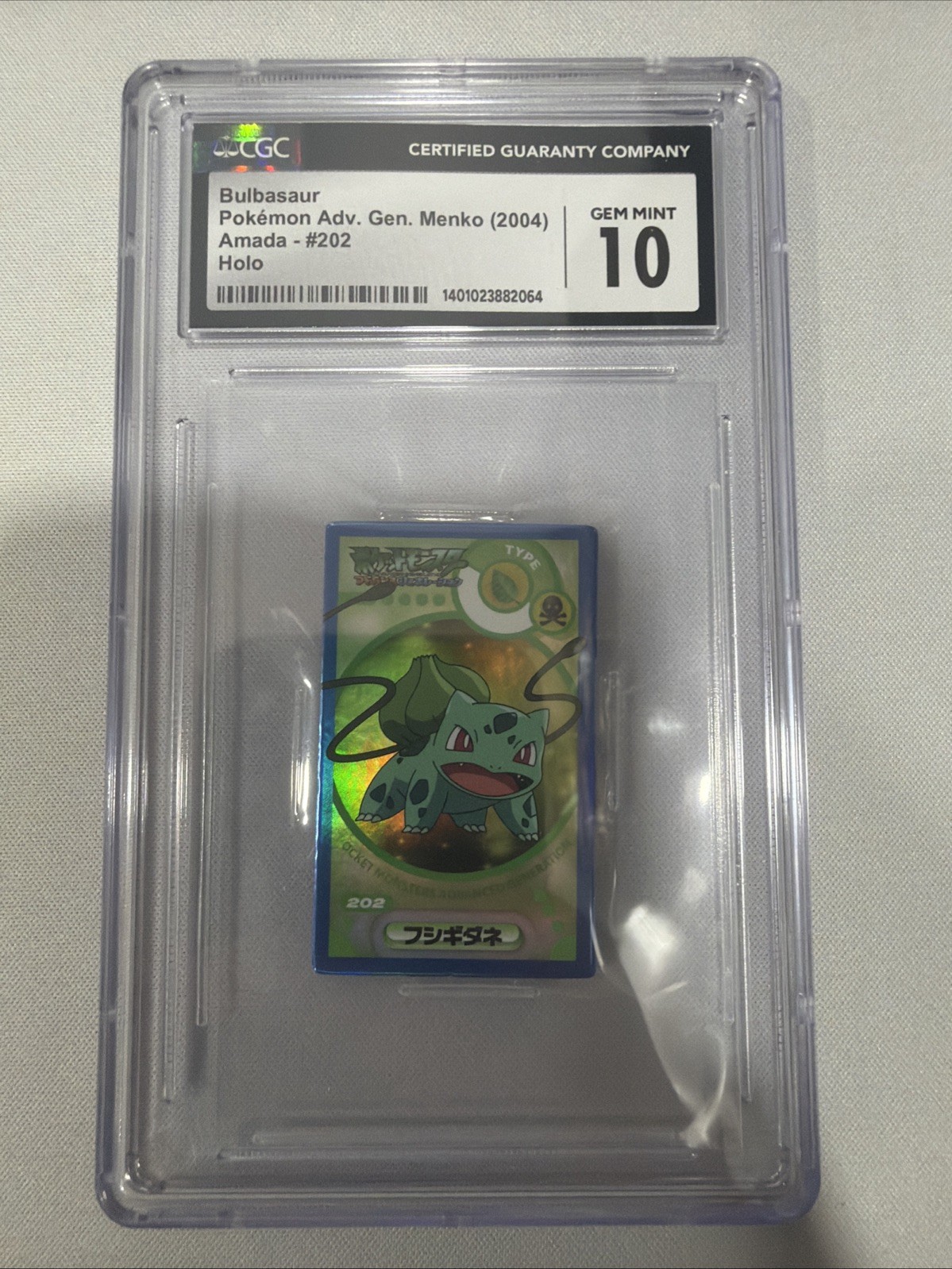 Pokémon Bulbasaur Foil Holo Amada Menko CGC 10 #202 2004