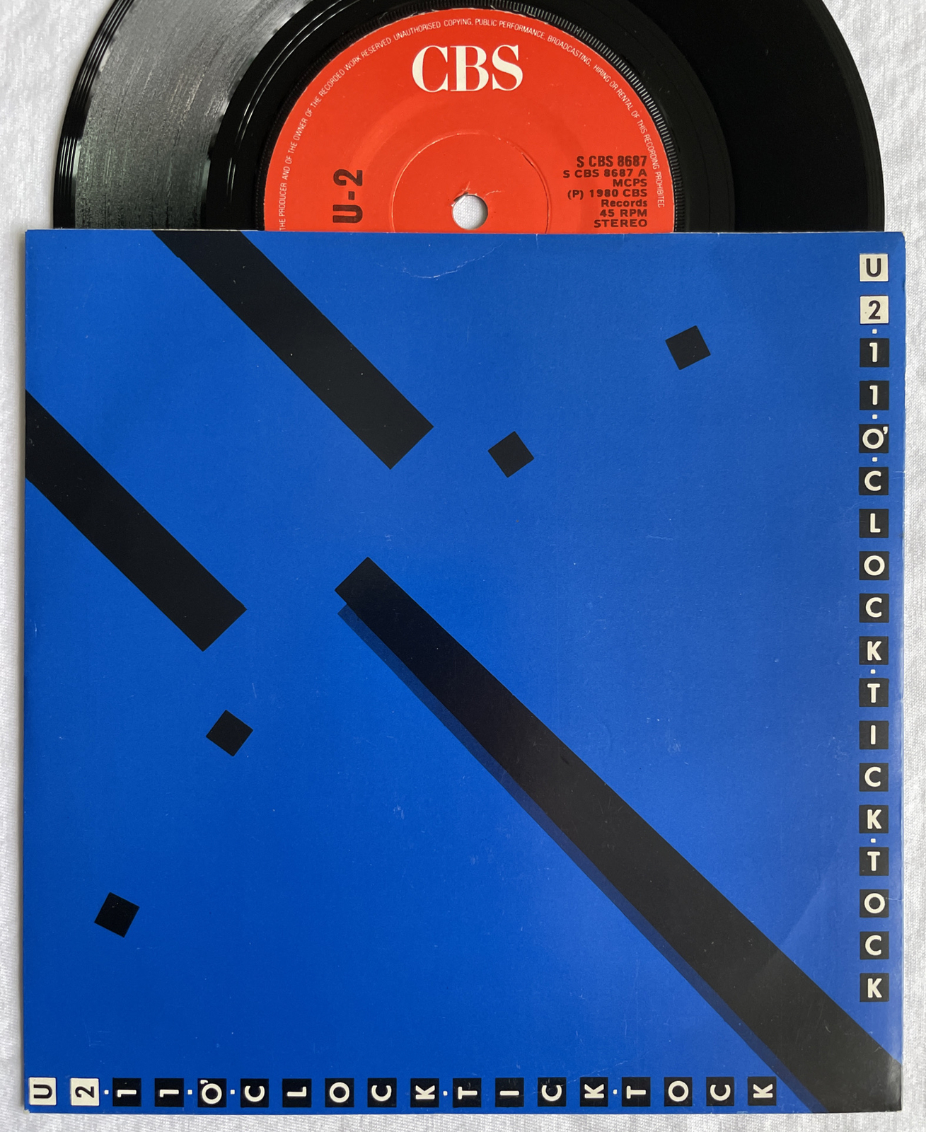 U2 -11 O’Clock Tick Tock- Rare 1987 Irish 7” With Later Red & White CBS Labels