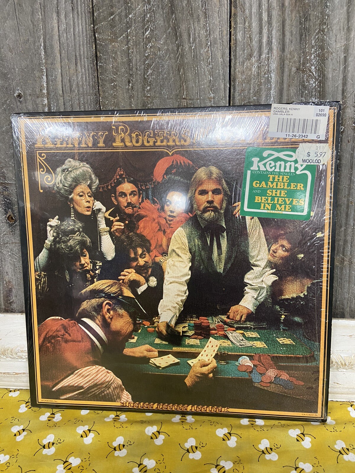 Kenny Rogers The Gambler 1978 LP & Poster UALA934H Cover VG Vinyl VG+