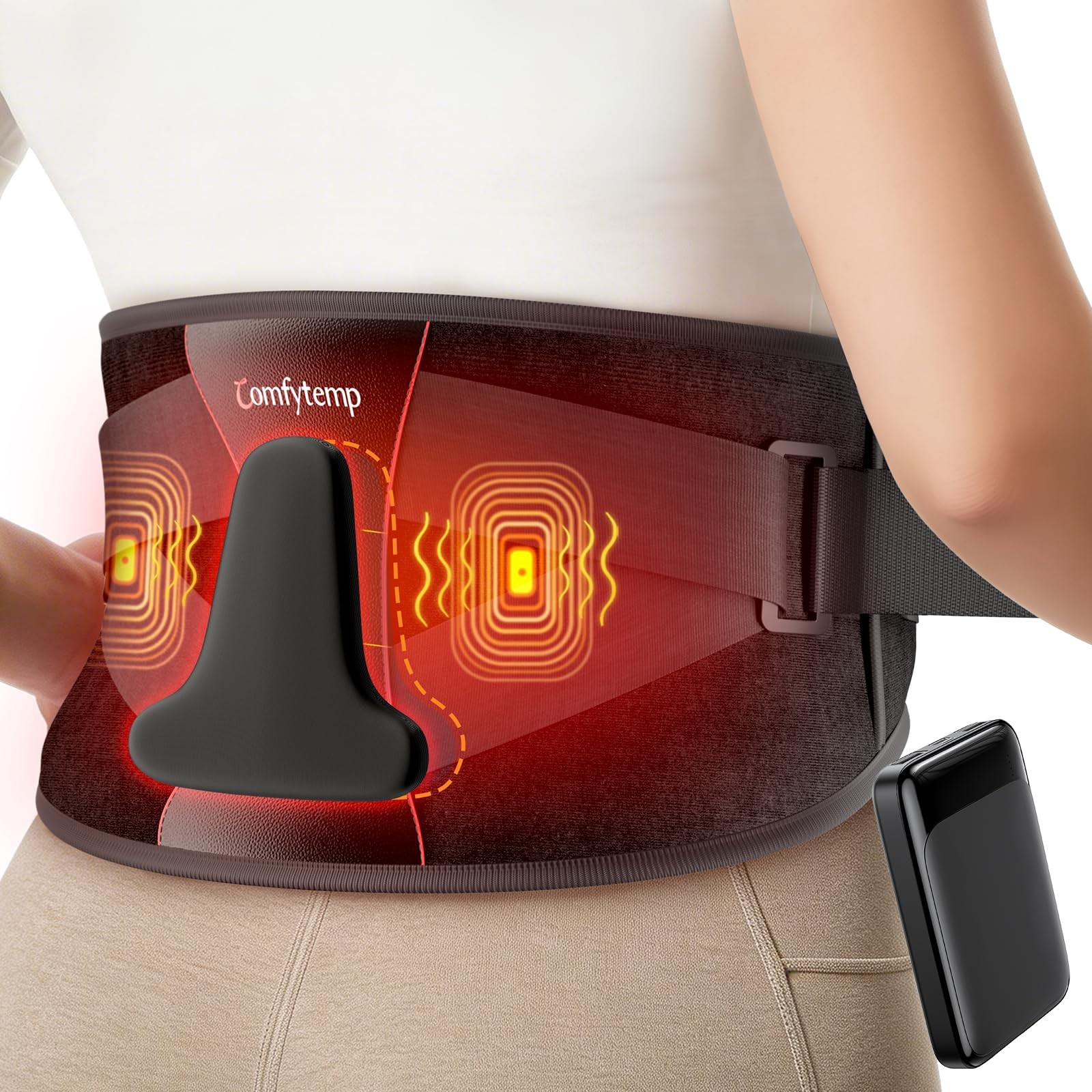 170cm Fascia Lombare Riscaldante Wireless Struttura Ergonomica 3 Livelli di