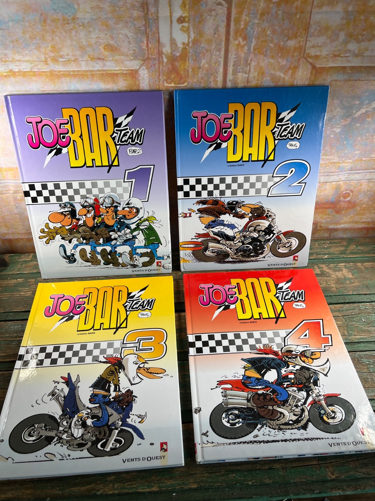 Joe Bar Team Lot Tomes 1 2 3 4 Bar2 Fane Vents d'Ouest BD Moto Humour TBE