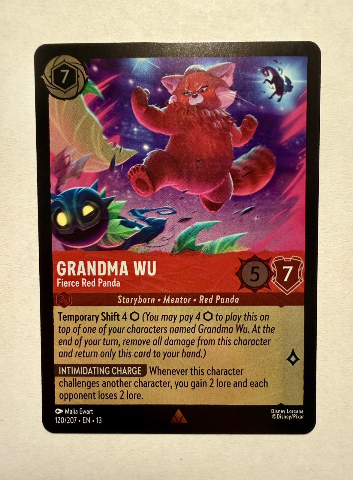 Disney Lorcana-Nonna Wu-Panda Rosso Feroce 119/204 Attacco della Vite! Foglio raro