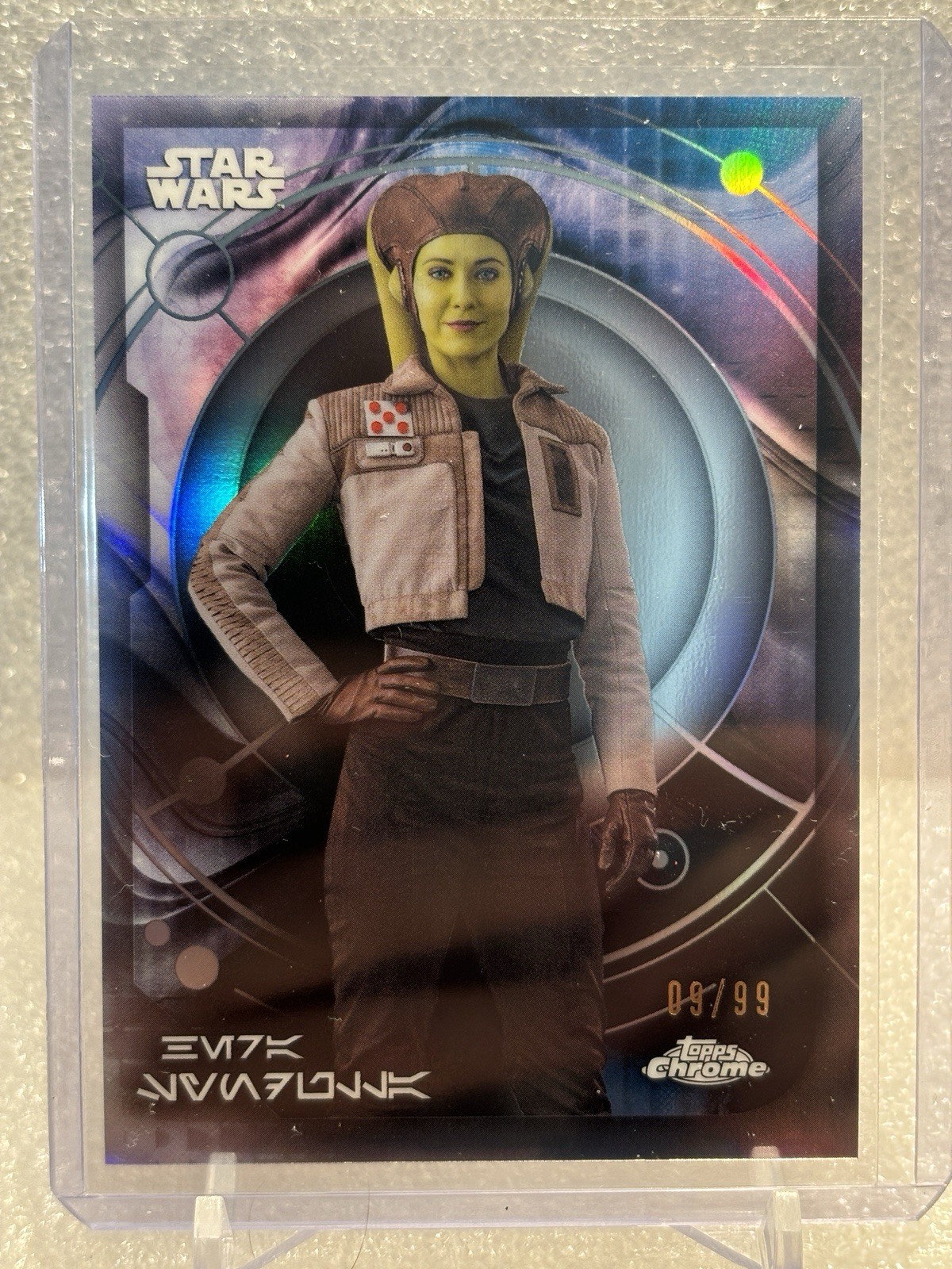 2026 Topps Chrome Star Wars Aurebesh HERA SYNDULLA 09/99 Refractor