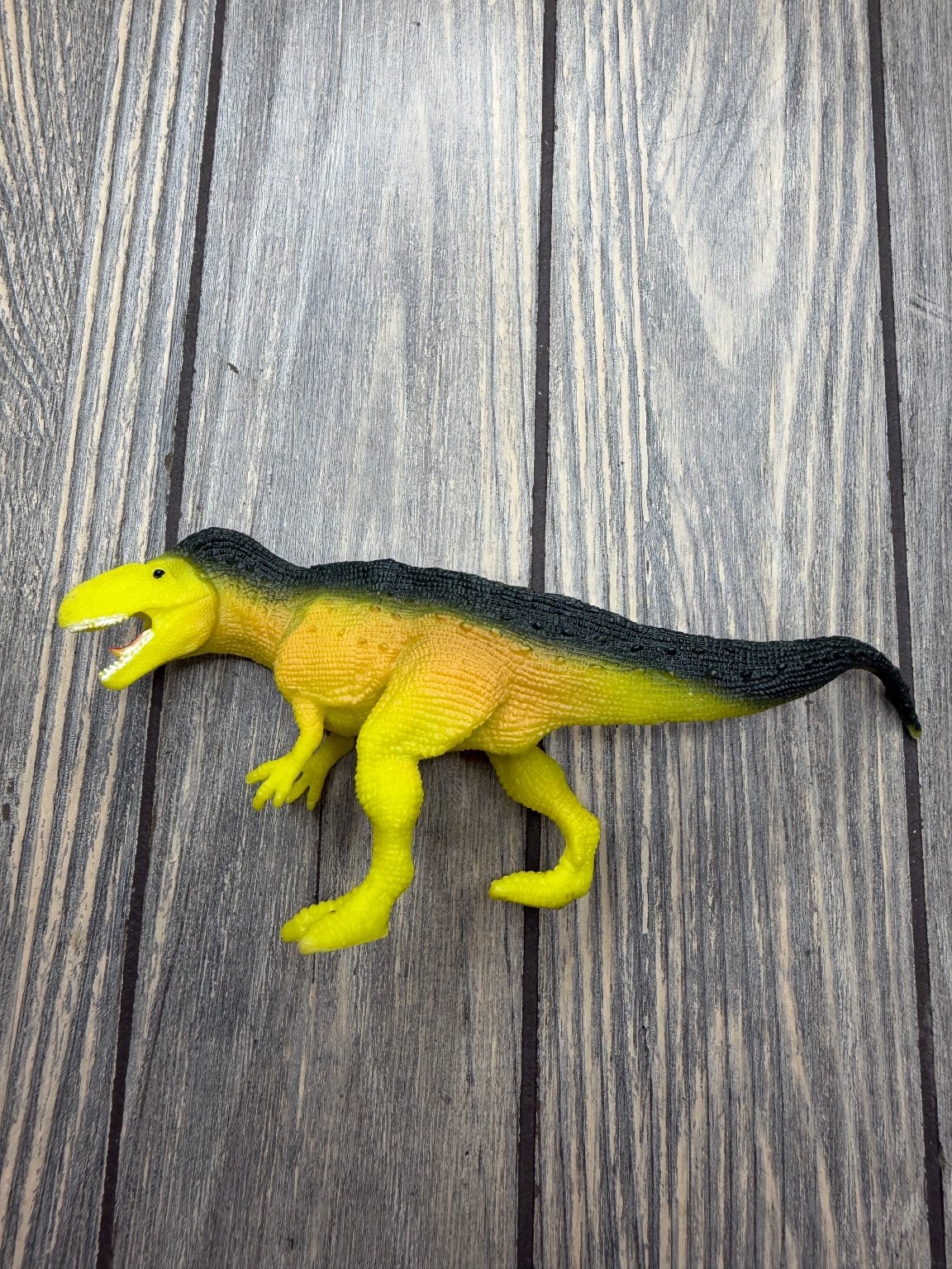 Dinosaur Action Figure Yellow Green Black Realistic Rubber Toy Prehistoric