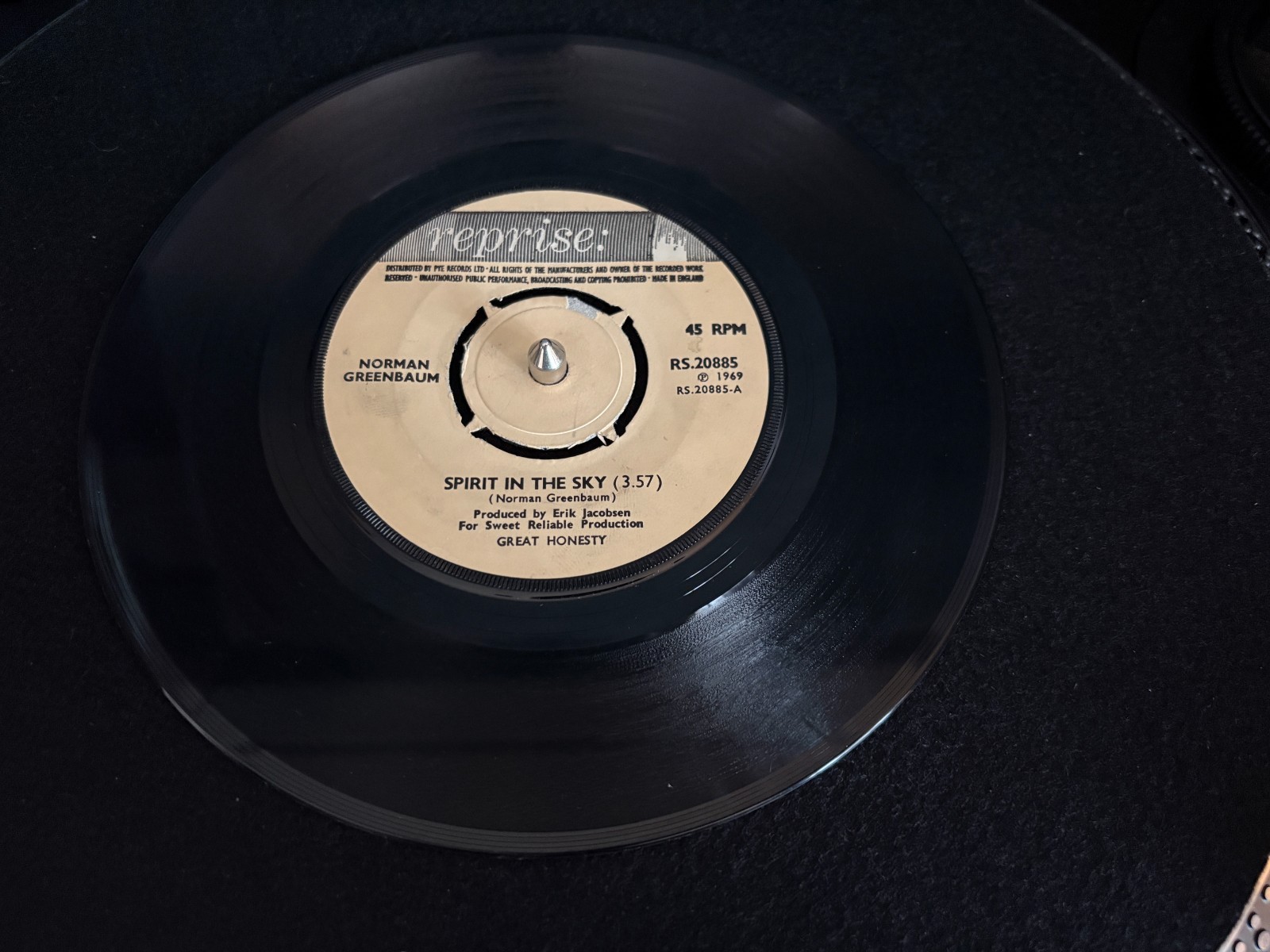 Norman Greenbaum Spirit In the Sky UK 1969 Reprise 7" Vinyl VG