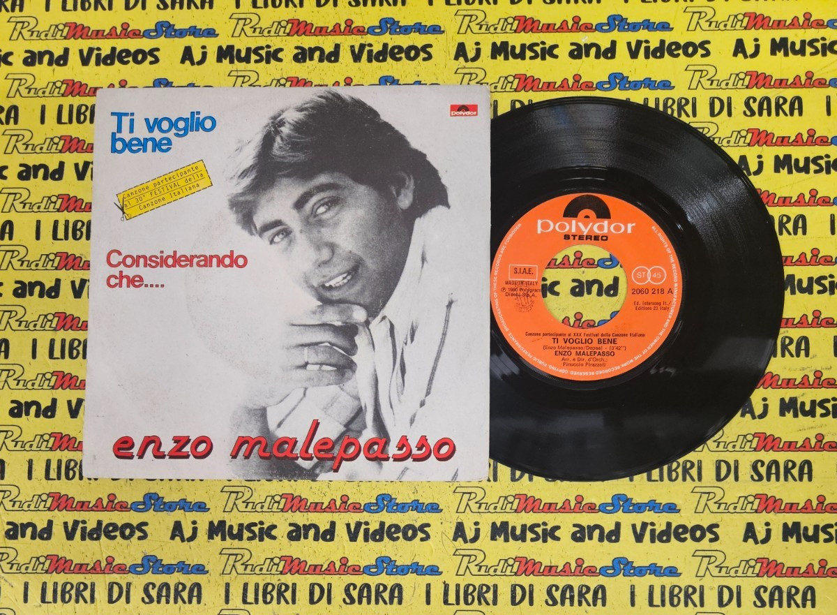 LP*45 7'' ENZO MALEPASSO Ti voglio bene Considerando che 1980 italy POLYDOR