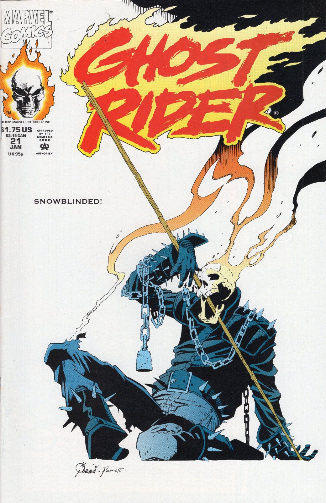 Ghost Rider #21 Marvel Comics 1992 quasi nuovo -