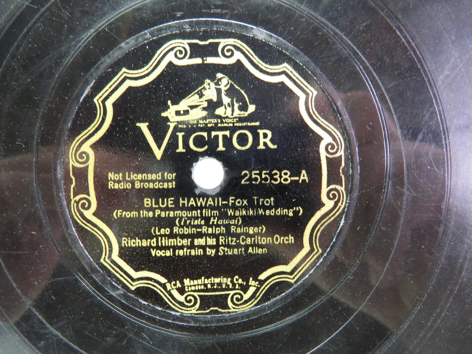 Richard Himber & Orch. - VICTOR 25538 - Blue Hawaii -  78 RPM