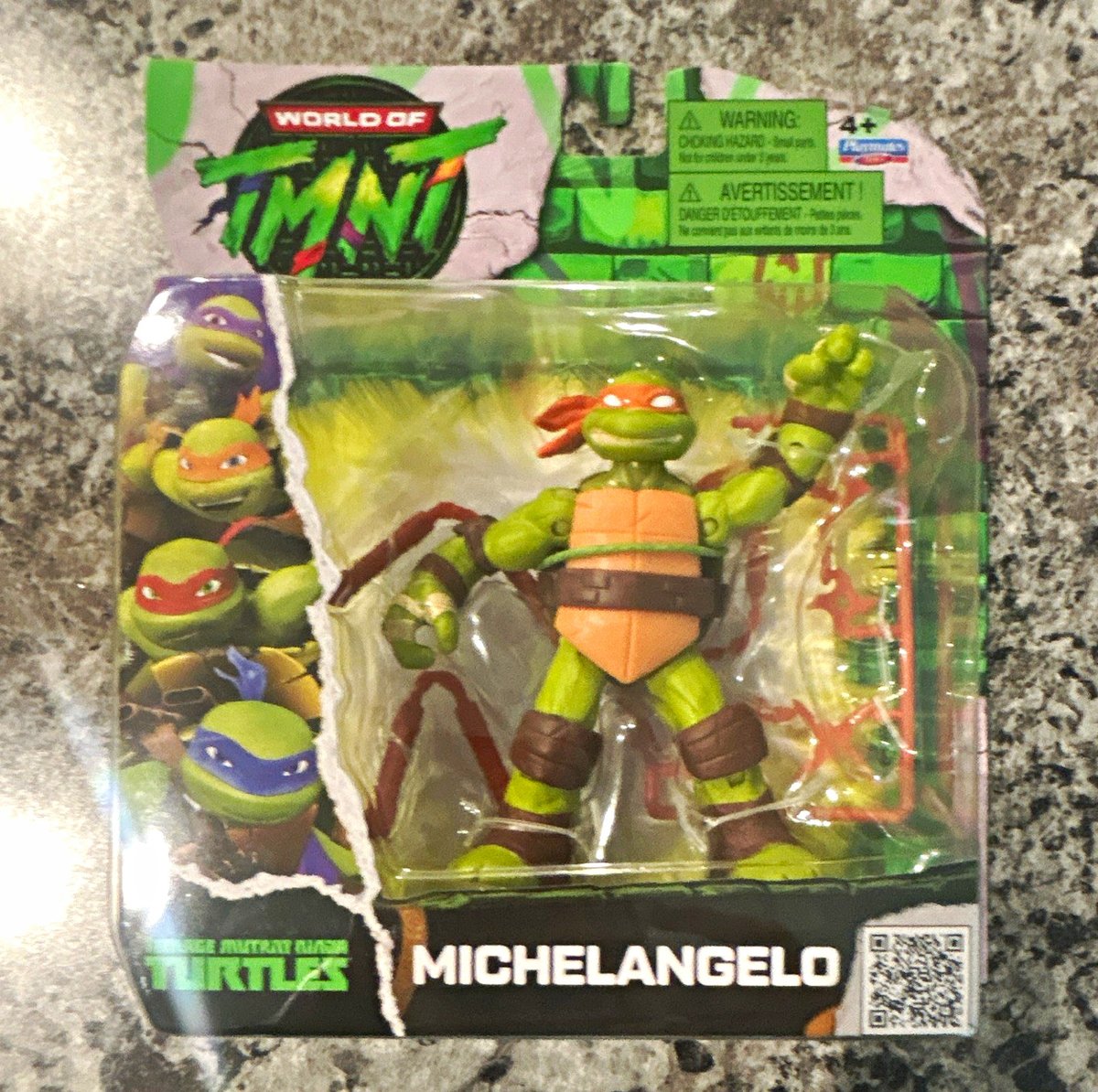 Playmates Toys Modellino TMNT World of TMNT Michelangelo con Nunchaku 4+