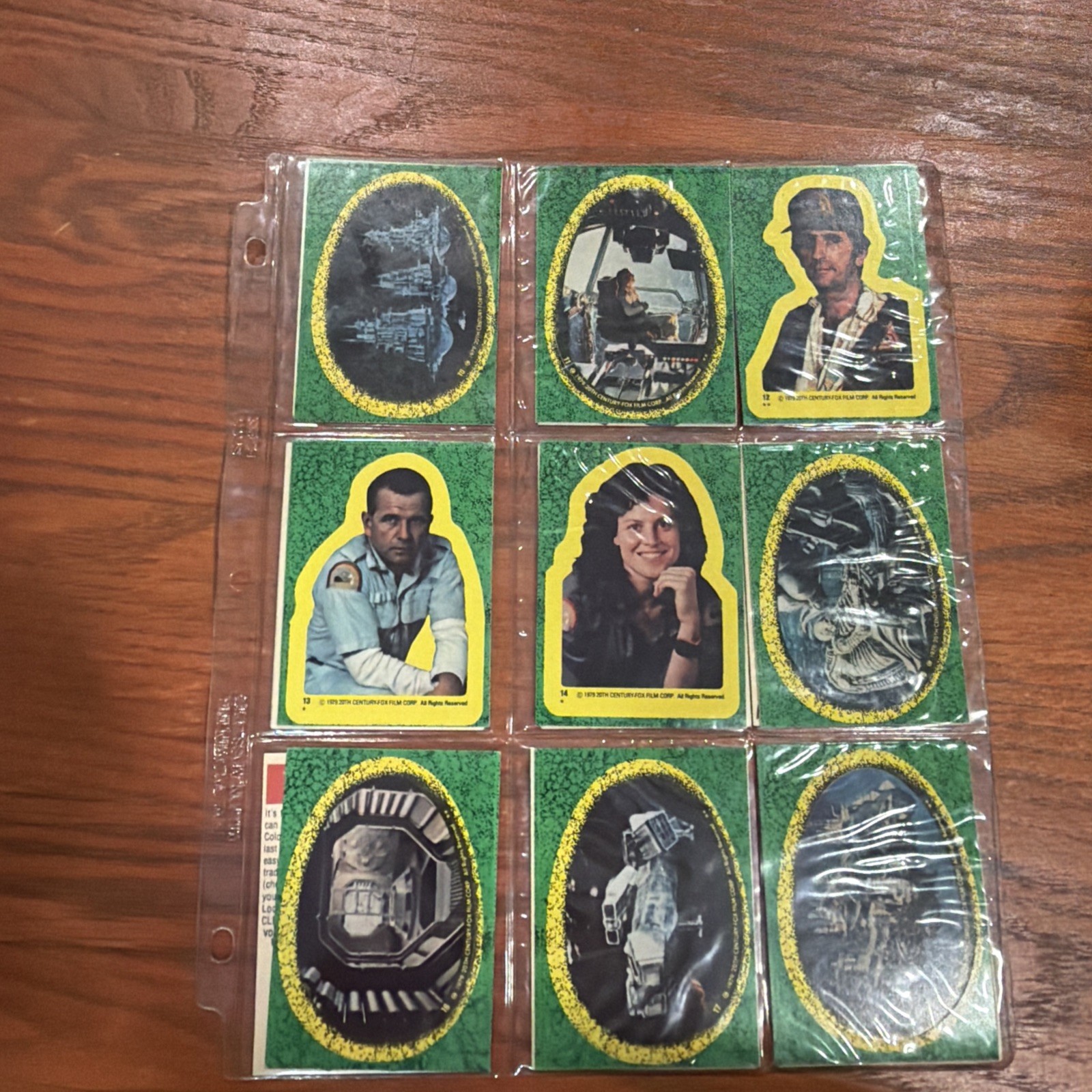 20th Century Fox 1979 Alien set completo con 22 adesivi