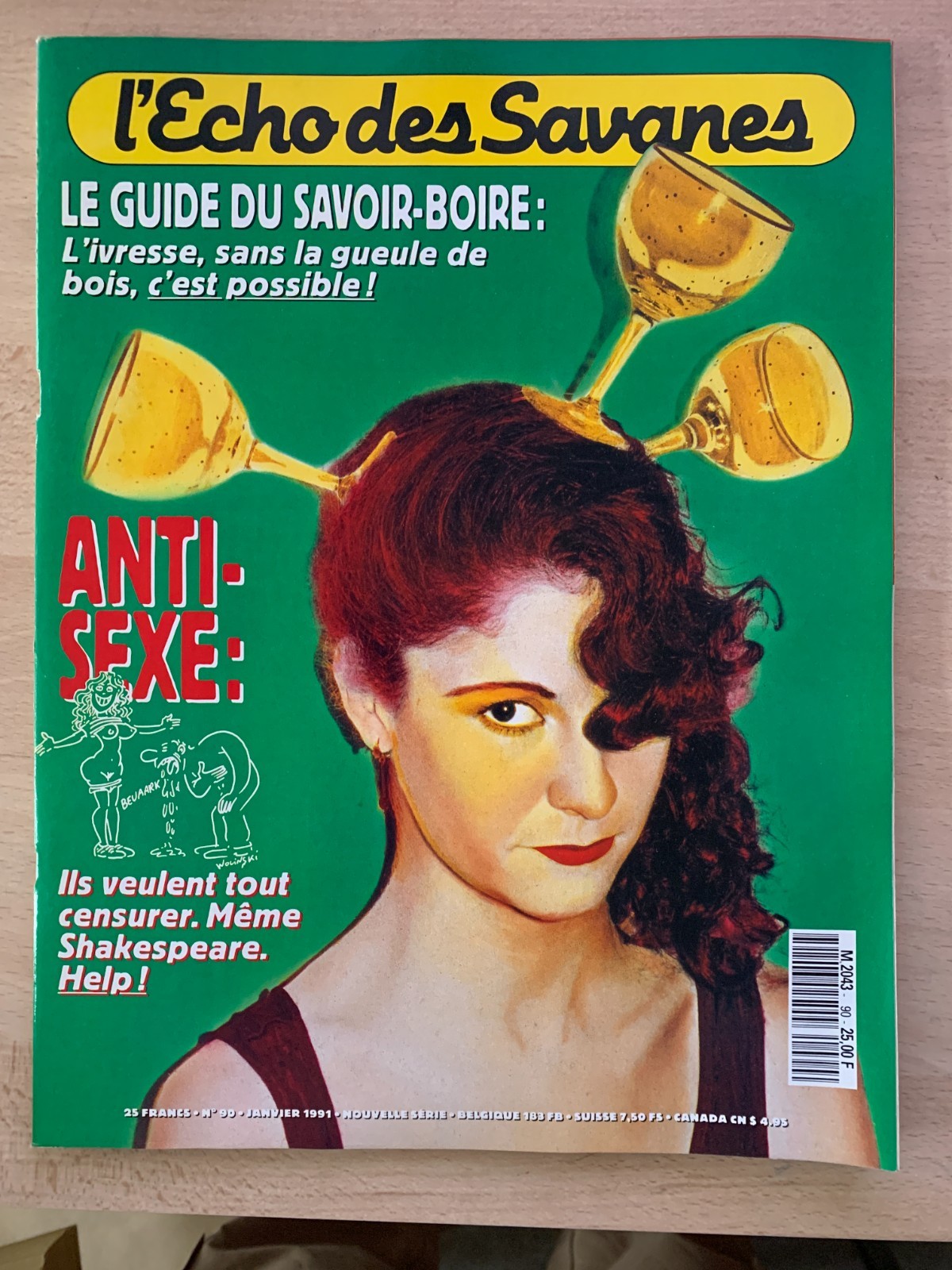 c)B.D Magazine "L'Echo des Savanes" n°90 de 1/1991; Le guide du savoir boire