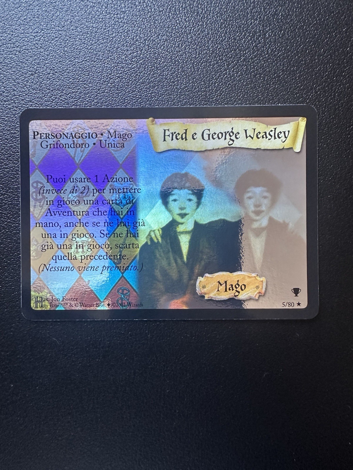 Wotc Fred E George Weasley Ghost Holo Foil 5/80 Ita NM PACK FRESH Quiddich Cup