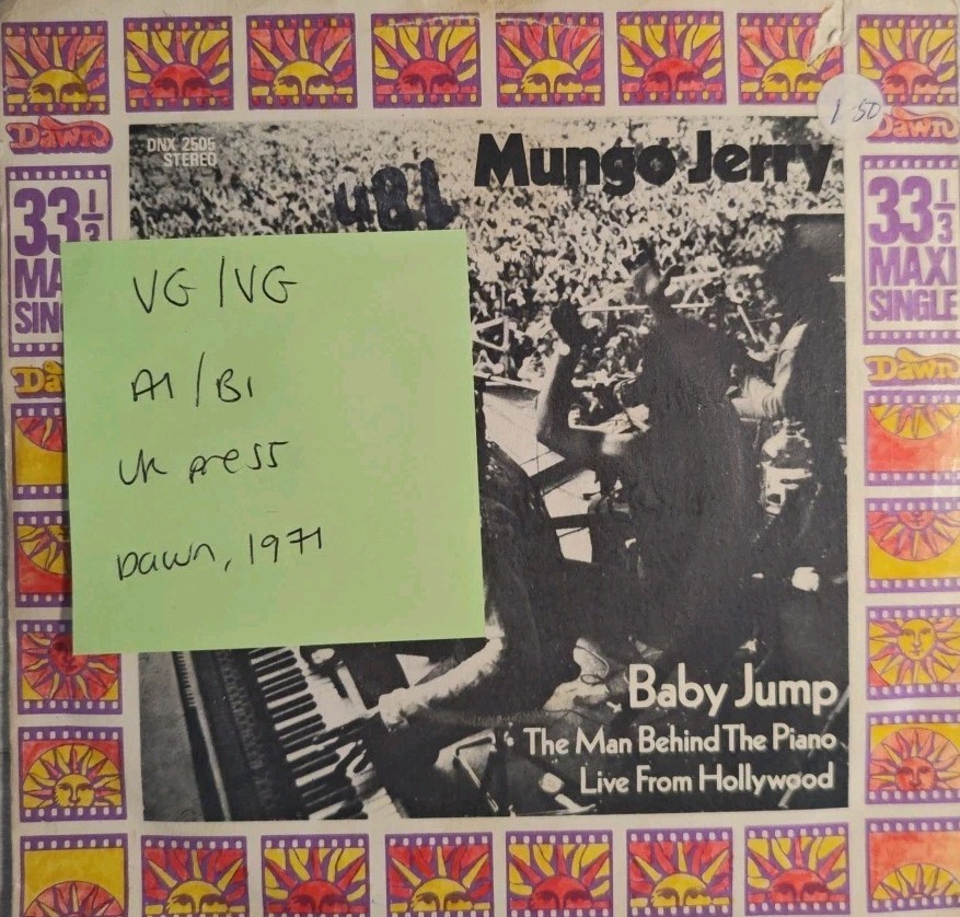 Mungo Jerry Baby Jump Vinyl Record 7" VG/VG DNX 2505 1971