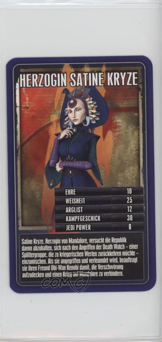 2010 Top Trumps - Star Wars: L'ascesa dei cacciatori di taglie tedesco Satine Kryze 02ro