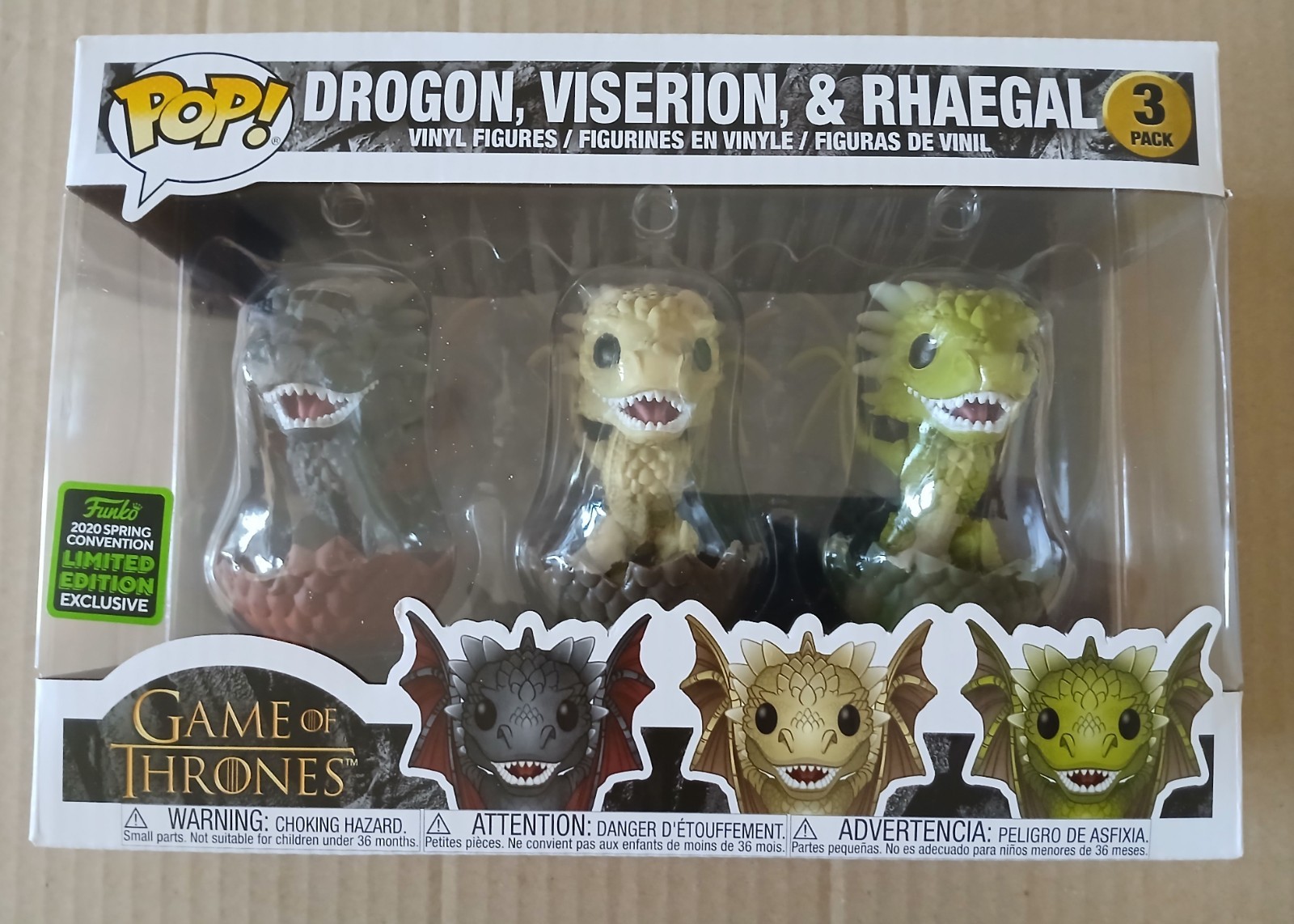 Funko Pop Drogon, Viserion & Rhaegal 3-Pack Television Game of Thrones