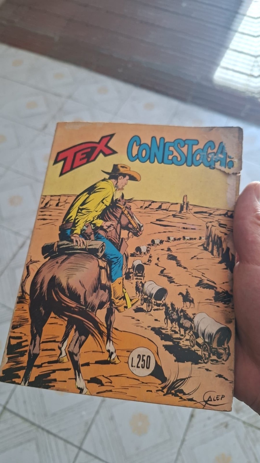 Tex Conestoga! Fumetto Western in italiano, autore e copertina Alep