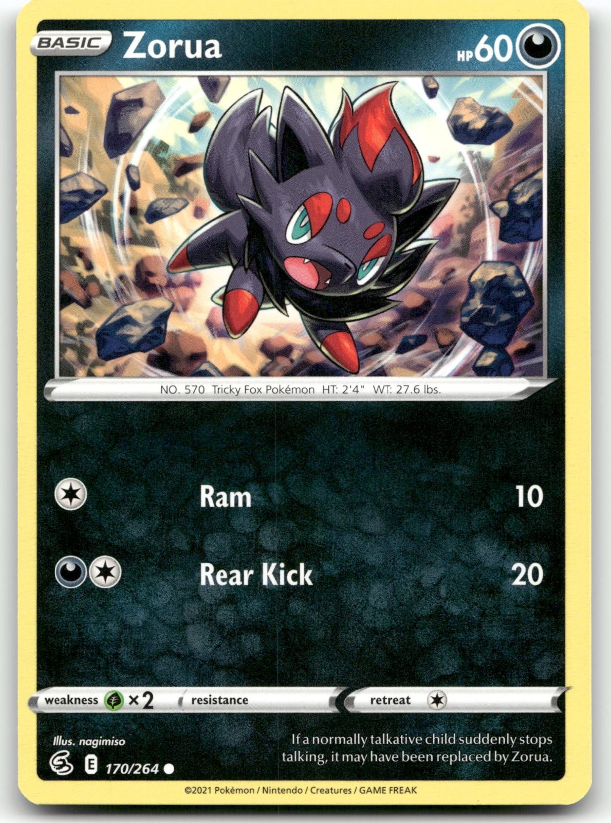 ZORUA 170/264 COMMON FUSION STRIKE POKEMON NEAR MINT