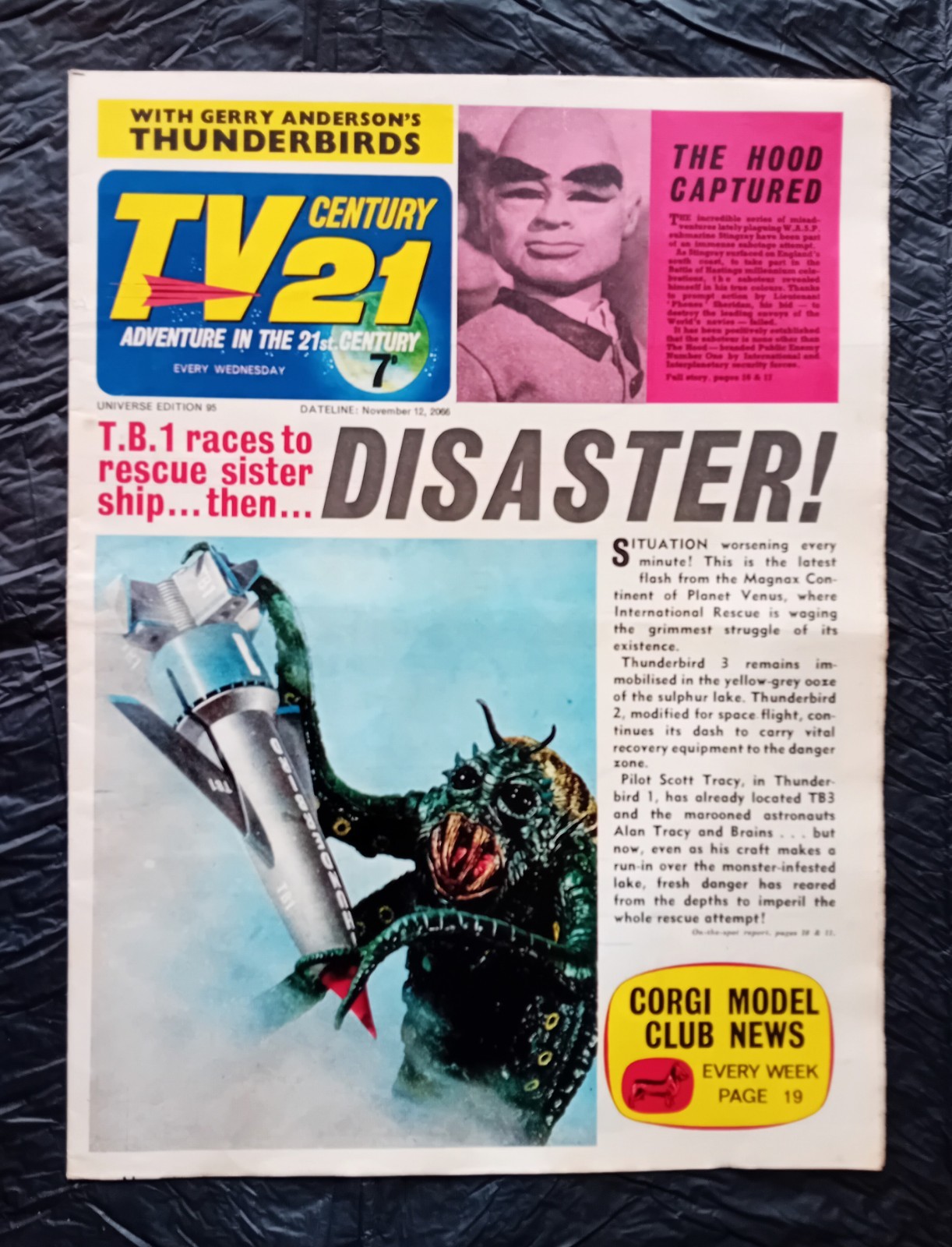 TV Century 21 comic #95 (12/11/1966). Flat/clean/complete. FN-