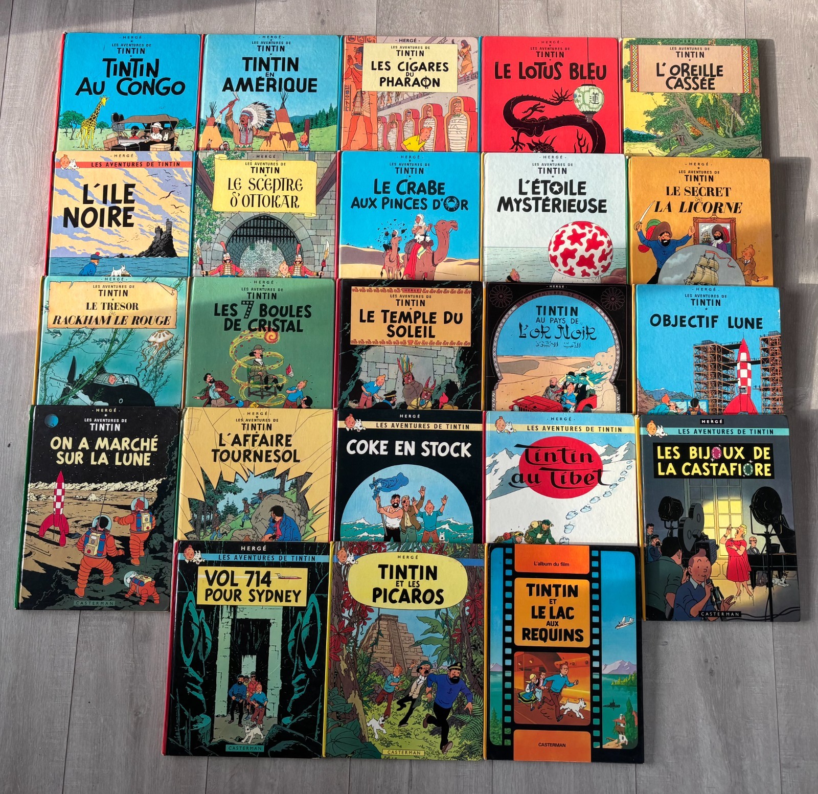 Lot Collection BD Tintin - Années 70' ( 23 livres ) Hergé -